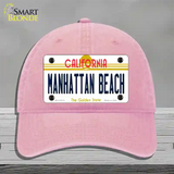 Manhattan Beach CA Novelty License Plate Hat Unconstructed Cotton / Pink