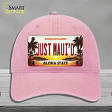 Just Mauid Sunset Novelty License Plate Hat Unconstructed Cotton / Pink