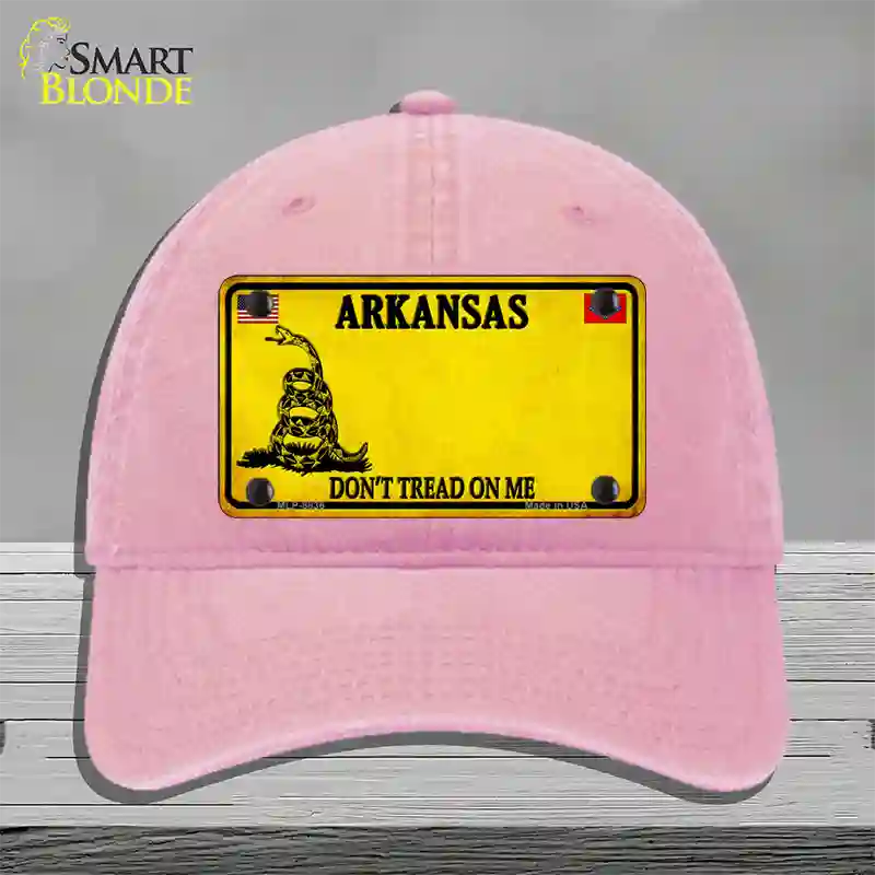 Arkansas State Novelty License Plate Hat Unconstructed Cotton / Pink / Arkansas Dont Tread On Me (8836):https | Clean | Yes