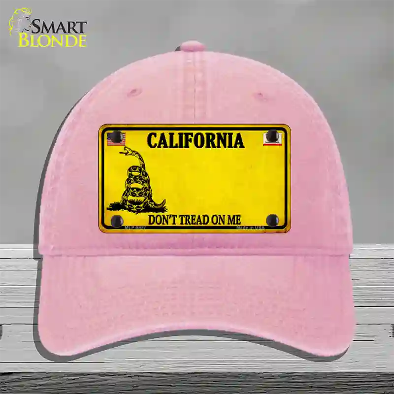 California Dont Tread On Me Novelty License Plate Hat Unconstructed Cotton / Pink