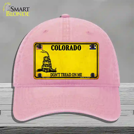 Colorado Dont Tread On Me Novelty License Plate Hat Unconstructed Cotton / Pink