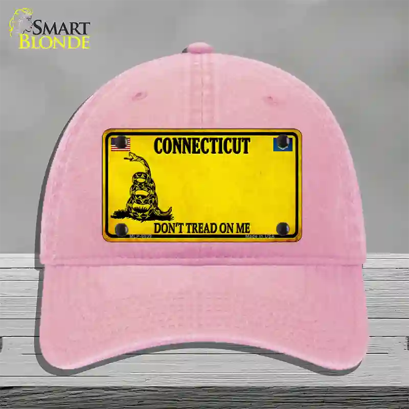 Connecticut Dont Tread On Me Novelty License Plate Hat Unconstructed Cotton / Pink