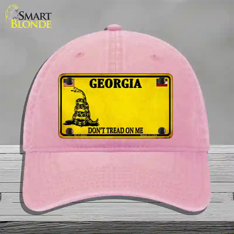 Georgia Dont Tread On Me Novelty License Plate Hat Unconstructed Cotton / Pink