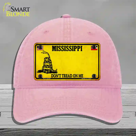 Mississippi Dont Tread On Me Novelty License Plate Hat Unconstructed Cotton / Pink