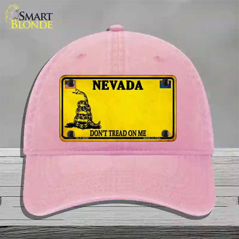 Nevada Dont Tread On Me Novelty License Plate Hat Unconstructed Cotton / Pink