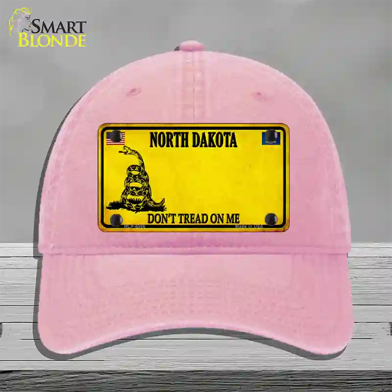 North Dakota Dont Tread On Me Novelty License Plate Hat Unconstructed Cotton / Pink