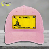 North Dakota Dont Tread On Me Novelty License Plate Hat Unconstructed Cotton / Pink