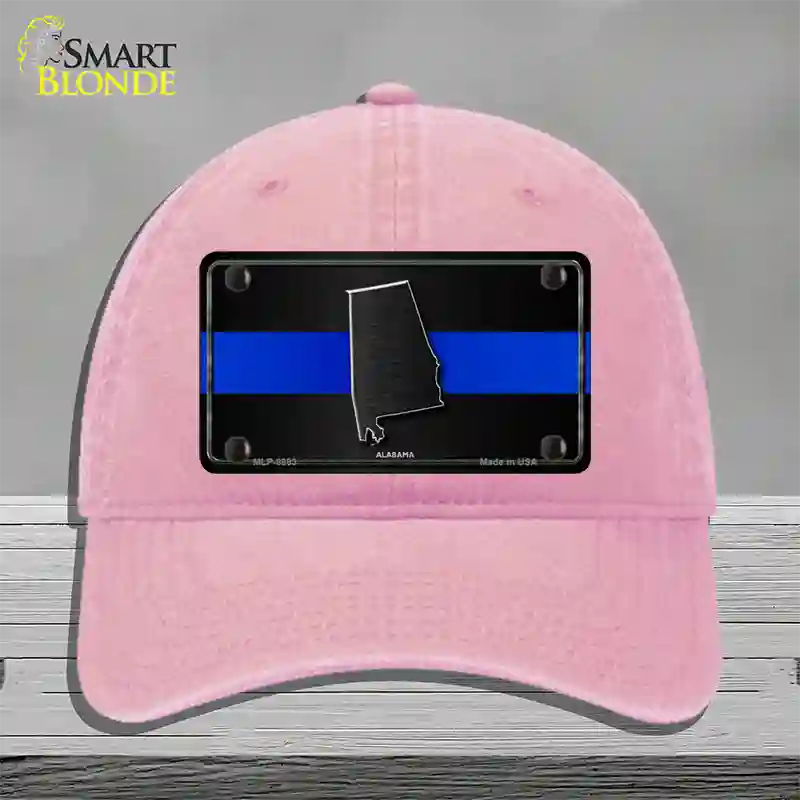 Alabama Thin Blue Line Novelty License Plate Hat Unconstructed Cotton / Pink