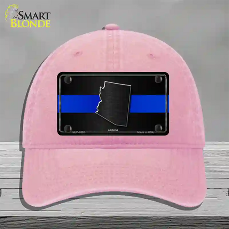 Arizona Thin Blue Line Novelty License Plate Hat Unconstructed Cotton / Pink