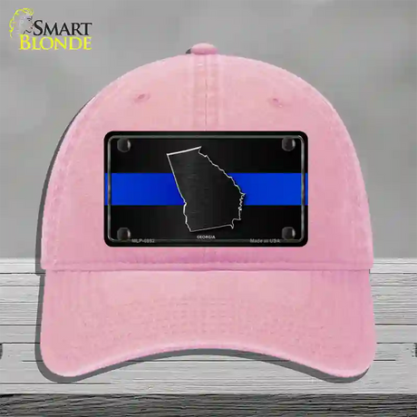 Georgia Thin Blue Line Novelty License Plate Hat Unconstructed Cotton / Pink