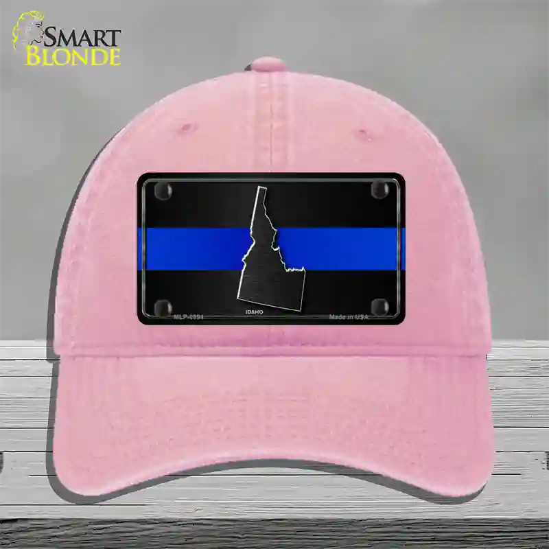 Idaho Thin Blue Line Novelty License Plate Hat Unconstructed Cotton / Pink