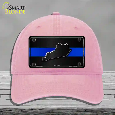 Kentucky Thin Blue Line Novelty License Plate Hat Unconstructed Cotton / Pink