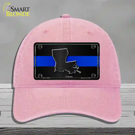 Louisiana Thin Blue Line Novelty License Plate Hat Unconstructed Cotton / Pink