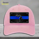 Michigan Thin Blue Line Novelty License Plate Hat Unconstructed Cotton / Pink