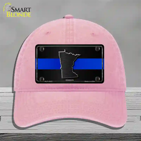 Minnesota Thin Blue Line Novelty License Plate Hat Unconstructed Cotton / Pink