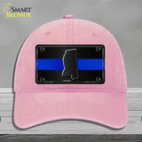 Mississippi Thin Blue Line Novelty License Plate Hat Unconstructed Cotton / Pink