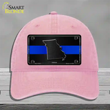 Missouri Thin Blue Line Novelty License Plate Hat Unconstructed Cotton / Pink