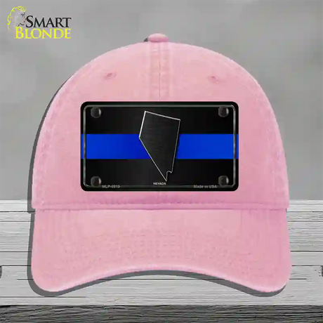 Nevada Thin Blue Line Novelty License Plate Hat Unconstructed Cotton / Pink