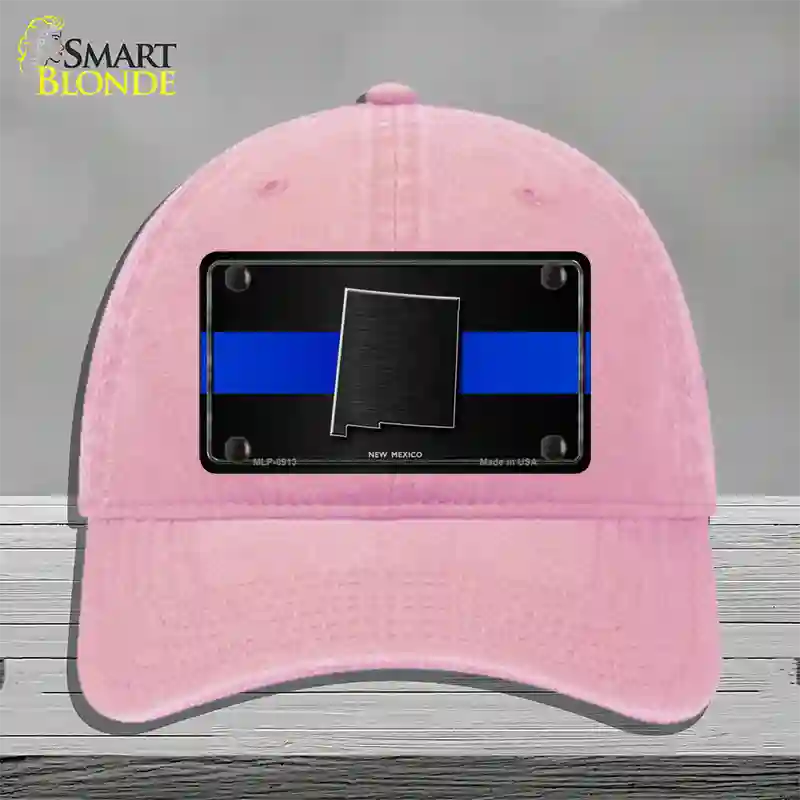 New Mexico Thin Blue Line Novelty License Plate Hat Unconstructed Cotton / Pink