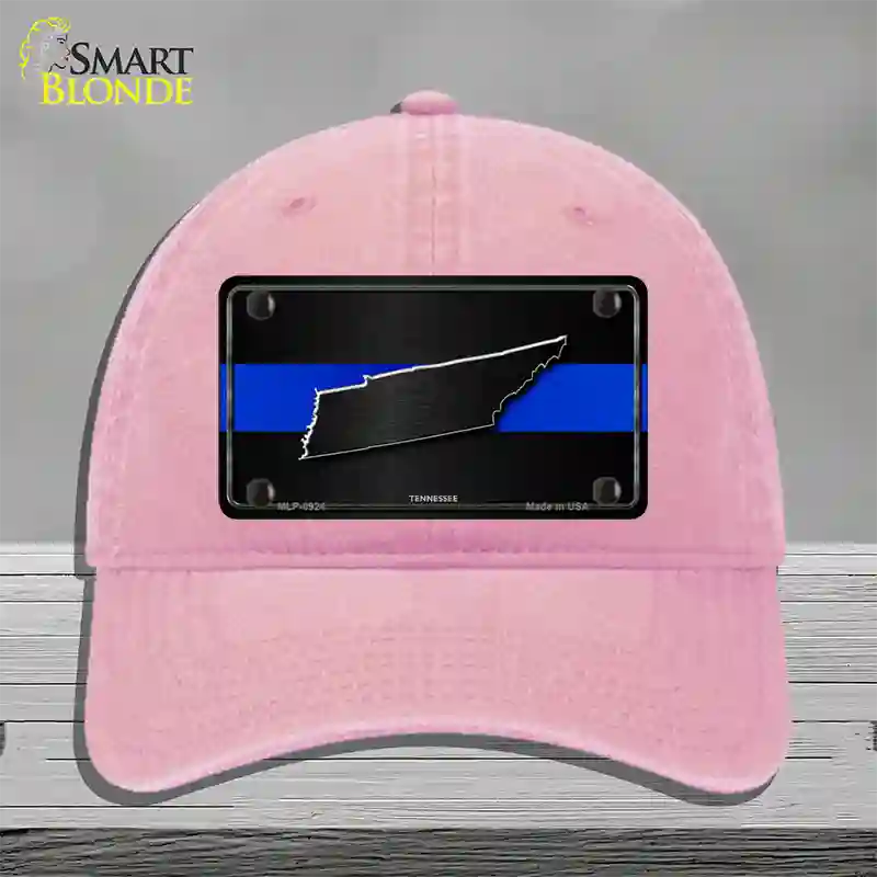 Tennessee Thin Blue Line Novelty License Plate Hat Unconstructed Cotton / Pink