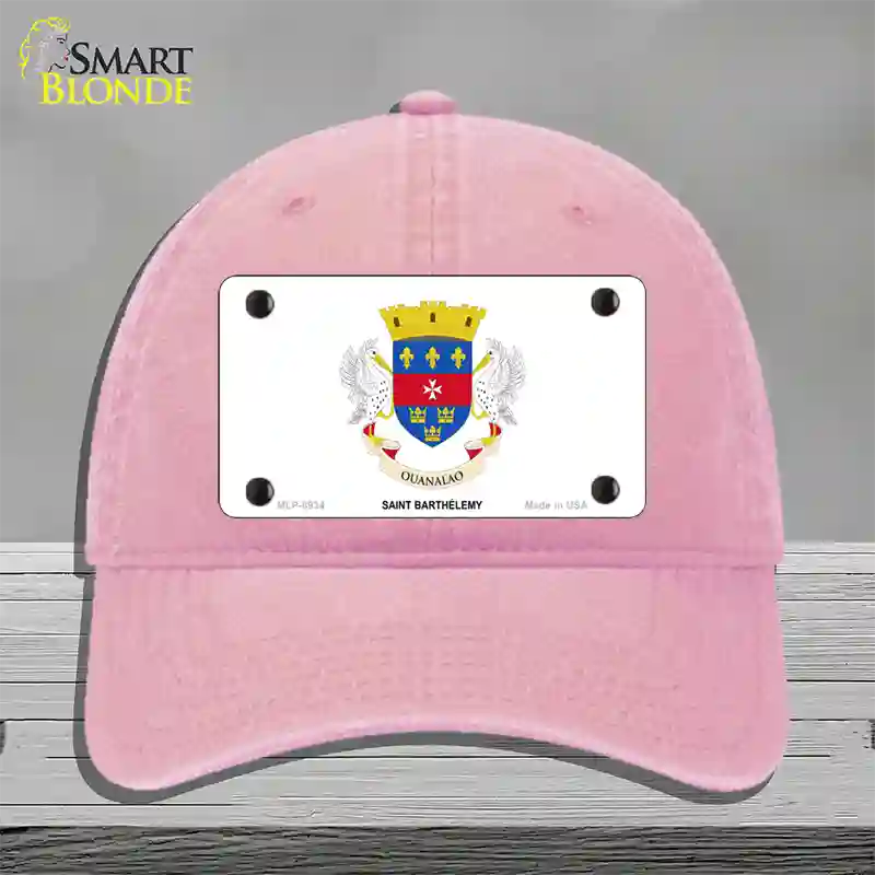 Saint Barthelemy Novelty License Plate Hat Unconstructed Cotton / Pink