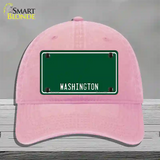 Washington Green Novelty License Plate Hat Unconstructed Cotton / Pink