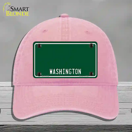 Washington Green Novelty License Plate Hat Unconstructed Cotton / Pink