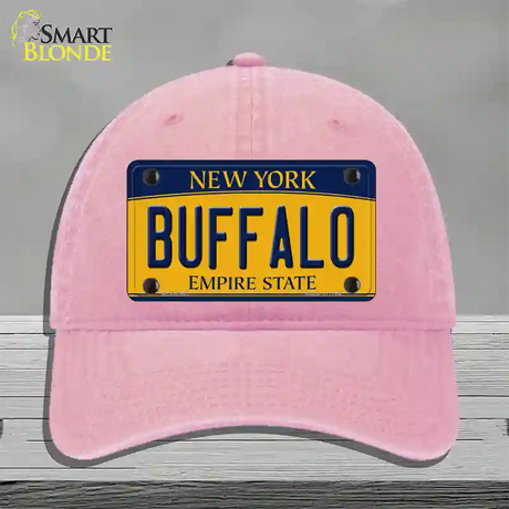 Buffalo New York Novelty License Plate Hat Unconstructed Cotton / Pink