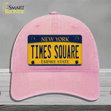 Times Square New York Novelty License Plate Hat Unconstructed Cotton / Pink