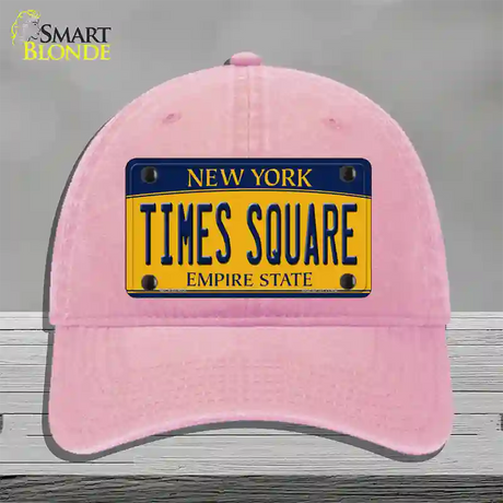 Times Square New York Novelty License Plate Hat Unconstructed Cotton / Pink