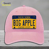 Big Apple Yellow New York Novelty License Plate Hat Unconstructed Cotton / Pink