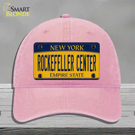 Rockefeller Center New York Novelty License Plate Hat Unconstructed Cotton / Pink