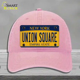 Union Square New York Novelty License Plate Hat Unconstructed Cotton / Pink