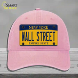 Wall Street New York Novelty License Plate Hat Unconstructed Cotton / Pink