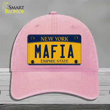 Mafia Yellow New York Novelty License Plate Hat Unconstructed Cotton / Pink