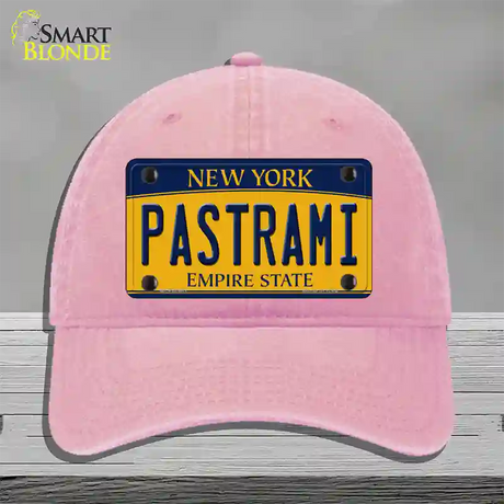 Pastrami New York Novelty License Plate Hat Unconstructed Cotton / Pink