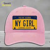 NY Girl New York Novelty License Plate Hat Unconstructed Cotton / Pink