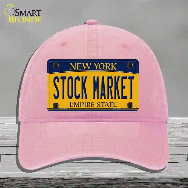 Stock Market Yellow New York Novelty License Plate Hat Unconstructed Cotton / Pink