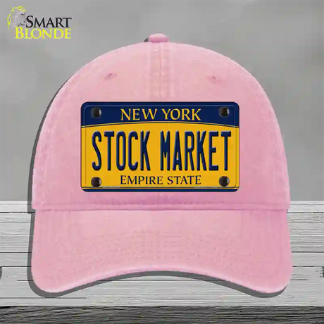 Stock Market Yellow New York Novelty License Plate Hat Unconstructed Cotton / Pink