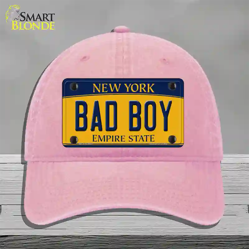 Bad Boy New York Novelty License Plate Hat Unconstructed Cotton / Pink