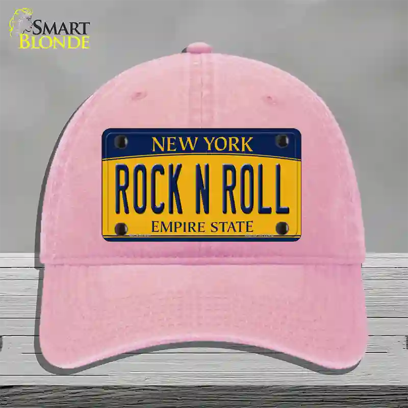 Rock N Roll New York Novelty License Plate Hat Unconstructed Cotton / Pink