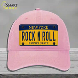 Rock N Roll New York Novelty License Plate Hat Unconstructed Cotton / Pink