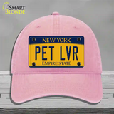 Pet Lvr New York Novelty License Plate Hat Unconstructed Cotton / Pink