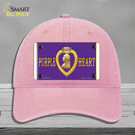 Purple Heart Novelty License Plate Hat Unconstructed Cotton / Pink