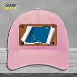 Alaska Flag Scroll Novelty License Plate Hat Unconstructed Cotton / Pink