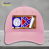 Georgia Flag Scroll Novelty License Plate Hat Unconstructed Cotton / Pink