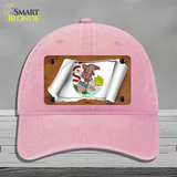 Illinois Flag Scroll Novelty License Plate Hat Unconstructed Cotton / Pink