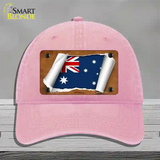 Australia Flag Scroll Novelty License Plate Hat Unconstructed Cotton / Pink