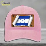 Honduras Flag Scroll Novelty License Plate Hat Unconstructed Cotton / Pink