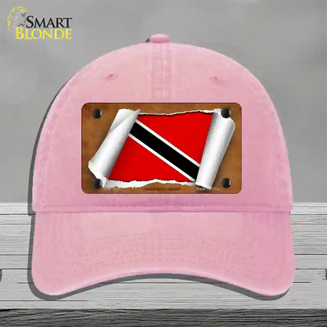 Trinidad & Tobago Flag Scroll Novelty License Plate Hat Unconstructed Cotton / Pink